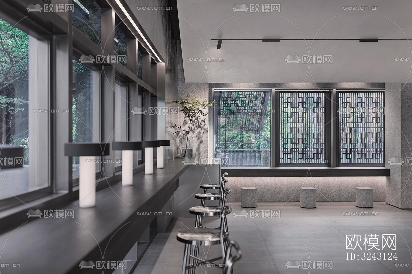 现代咖啡奶茶效果图下载（渲染图8）