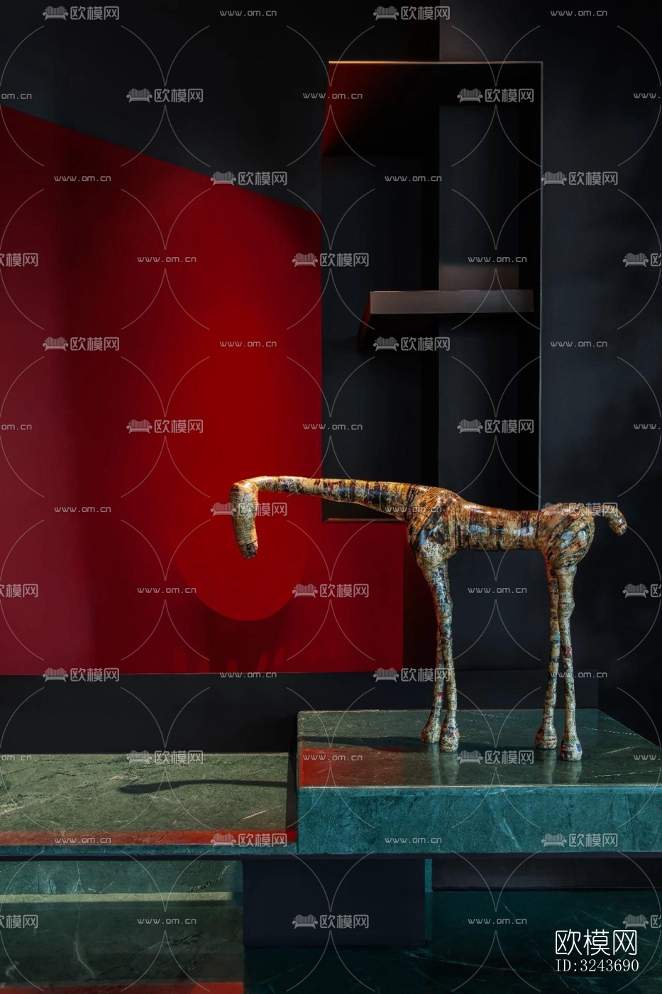 现代西餐厅效果图下载（渲染图1）