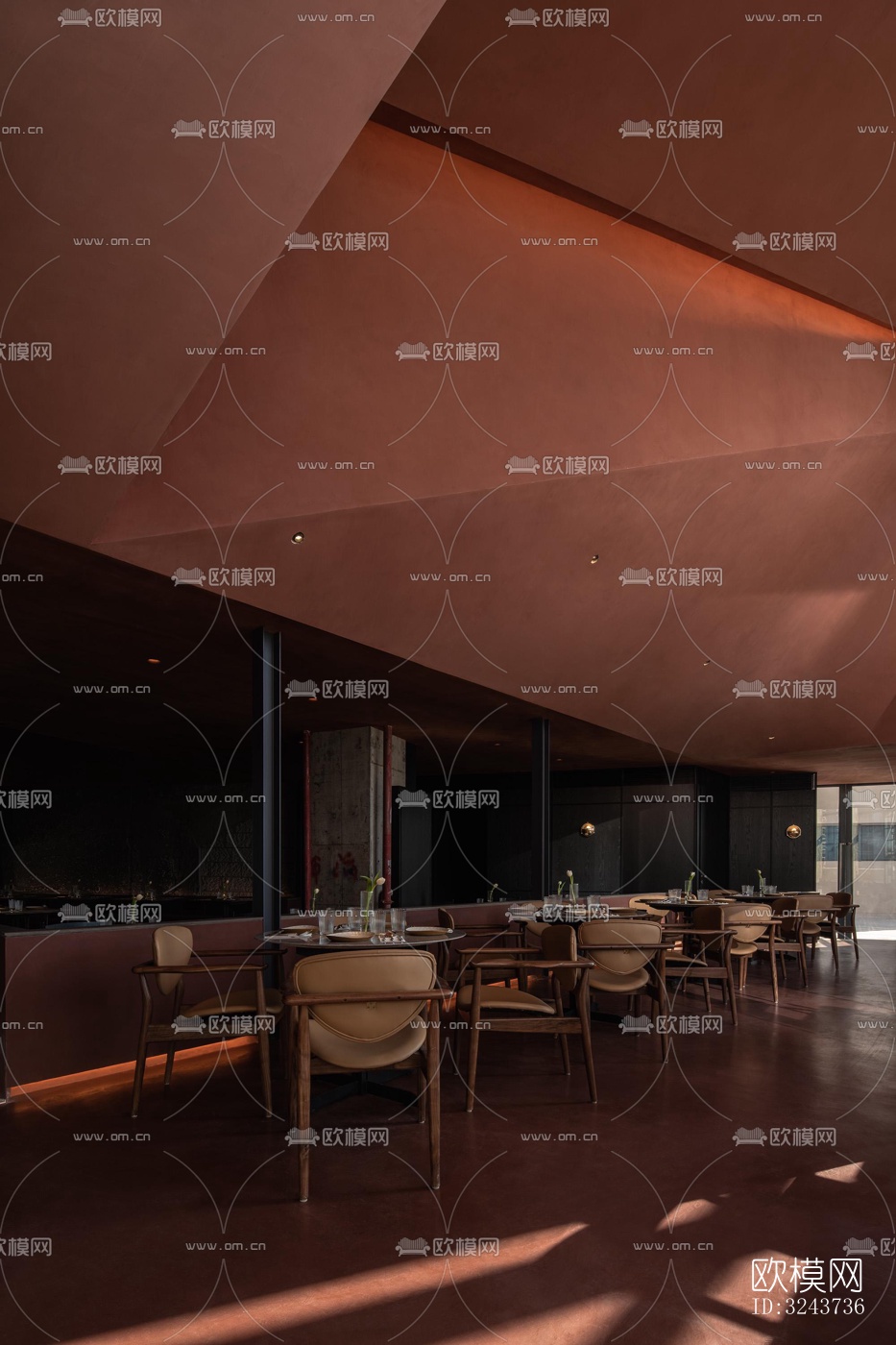 现代西餐厅效果图下载（渲染图11）