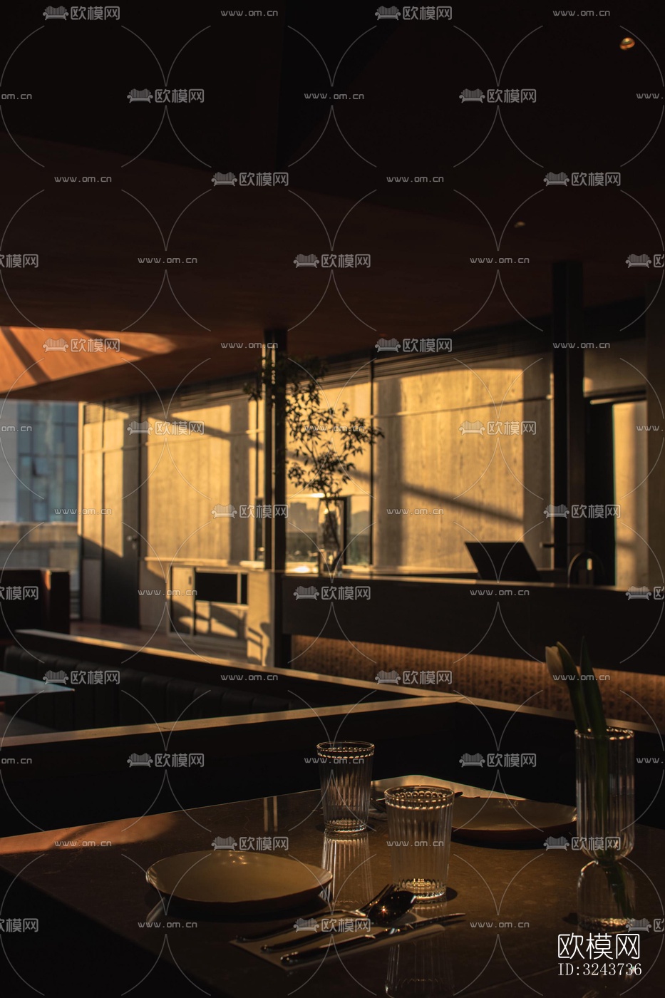 现代西餐厅效果图下载（渲染图9）