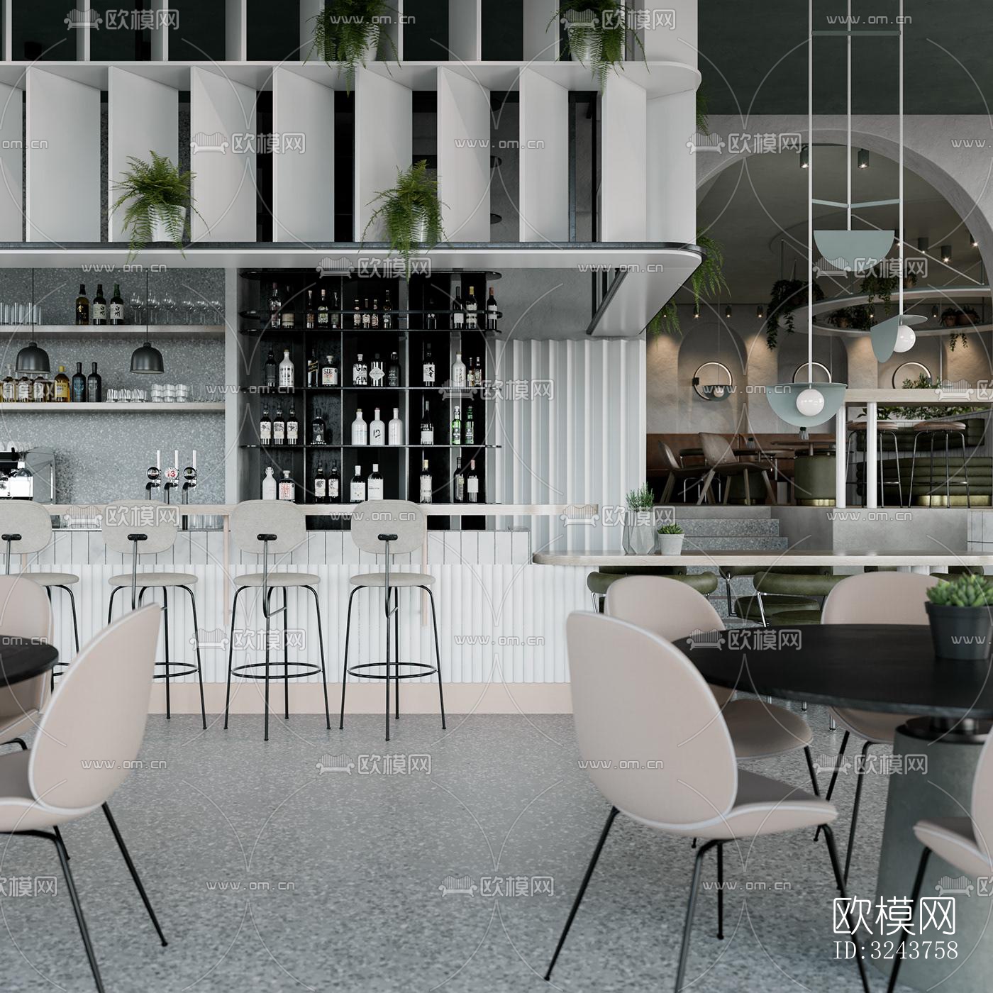 现代西餐厅效果图下载（渲染图10）