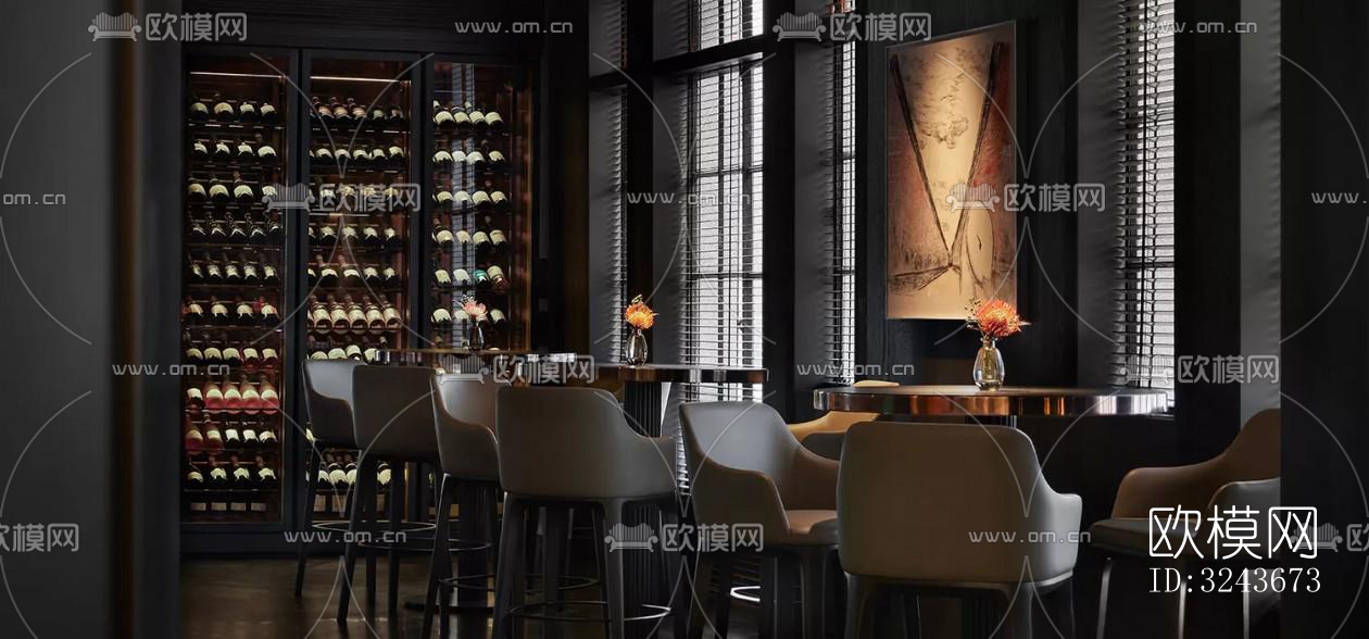 现代西餐厅效果图下载（渲染图14）