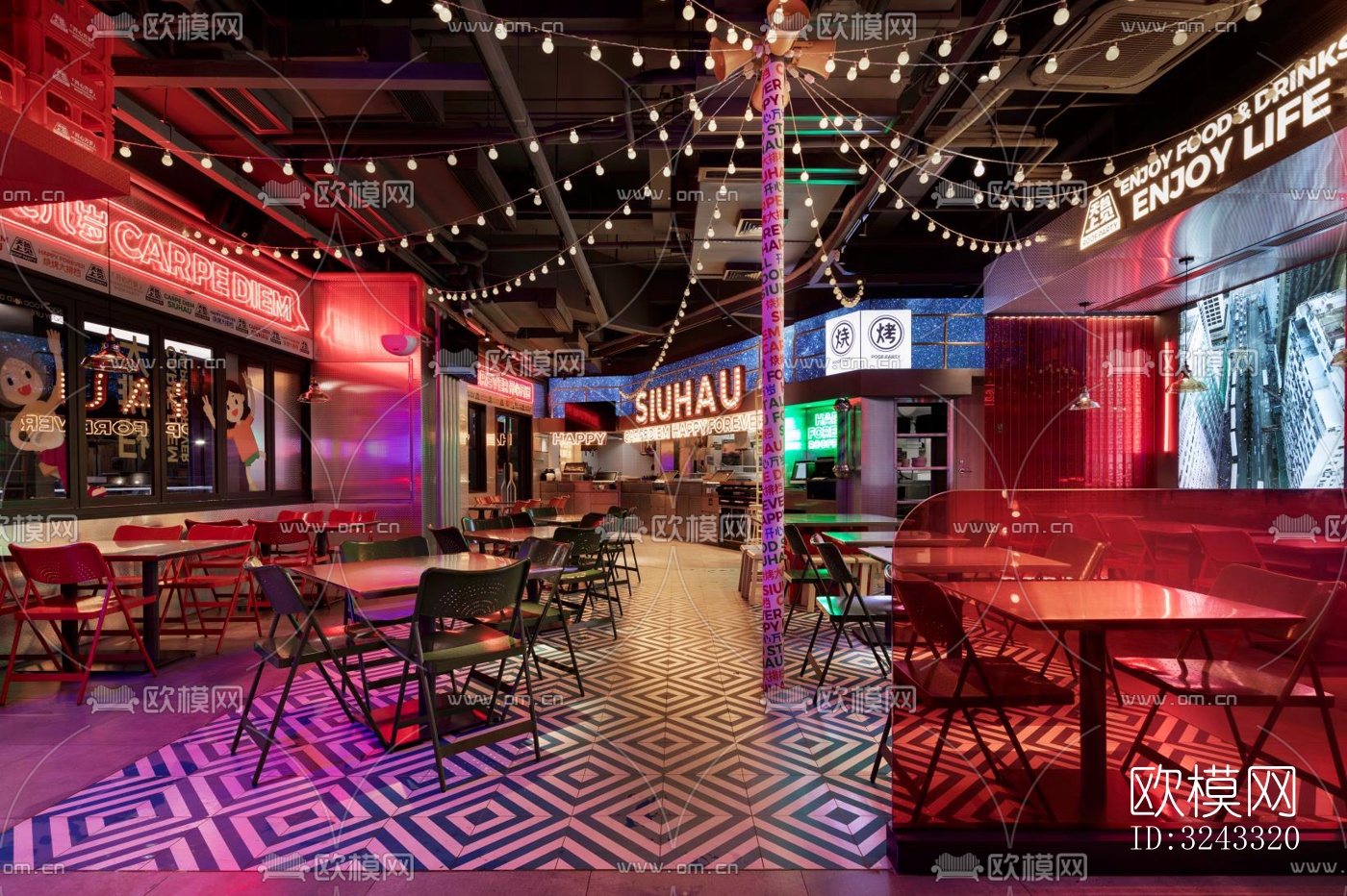 工业风火锅烤肉效果图下载（渲染图6）