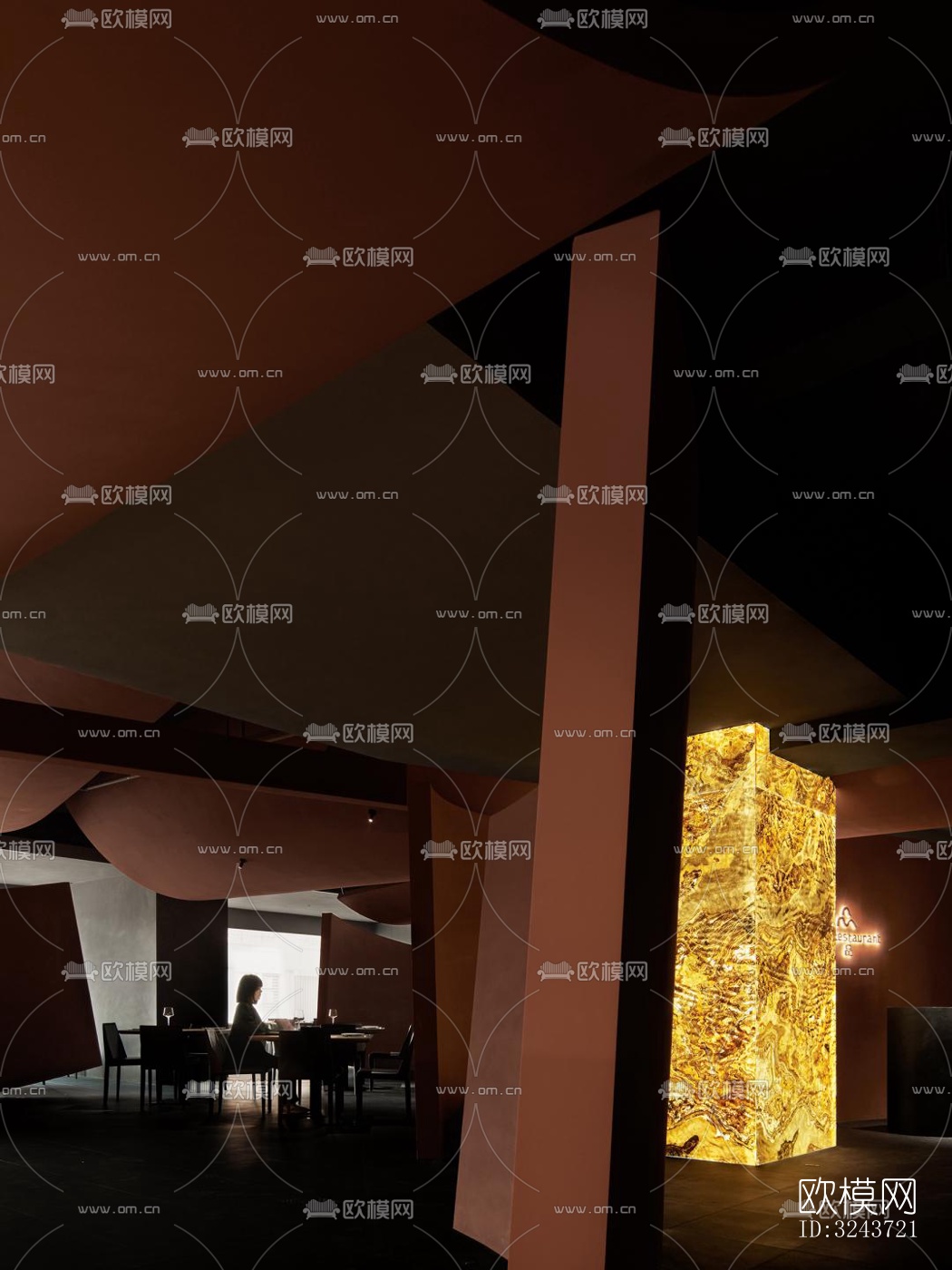 现代西餐厅效果图下载（渲染图15）