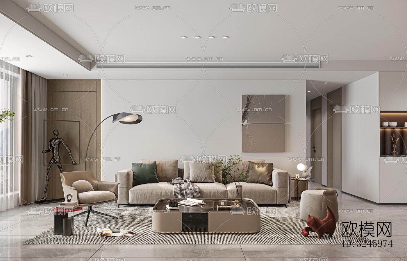 现代客餐厅效果图下载（渲染图11）