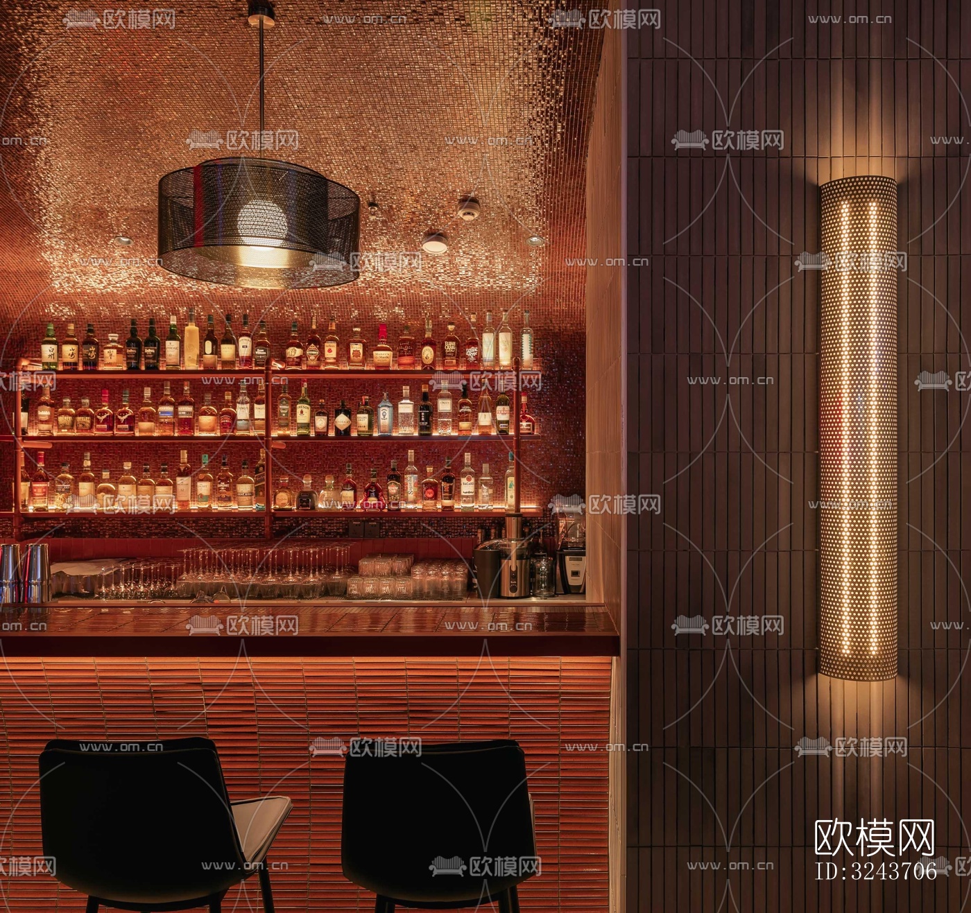 现代西餐厅效果图下载（渲染图18）