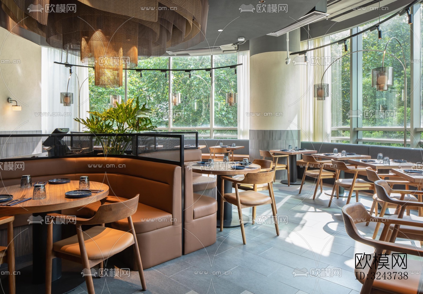 现代西餐厅效果图下载（渲染图9）