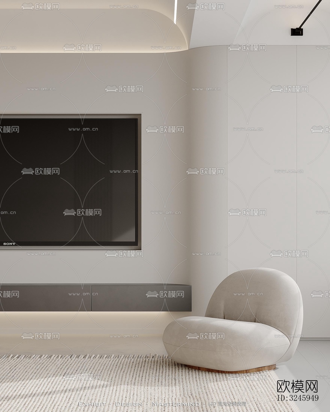 现代客餐厅效果图下载（渲染图2）