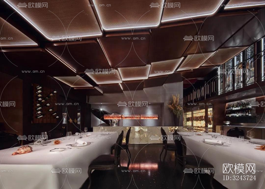 现代西餐厅效果图下载（渲染图3）