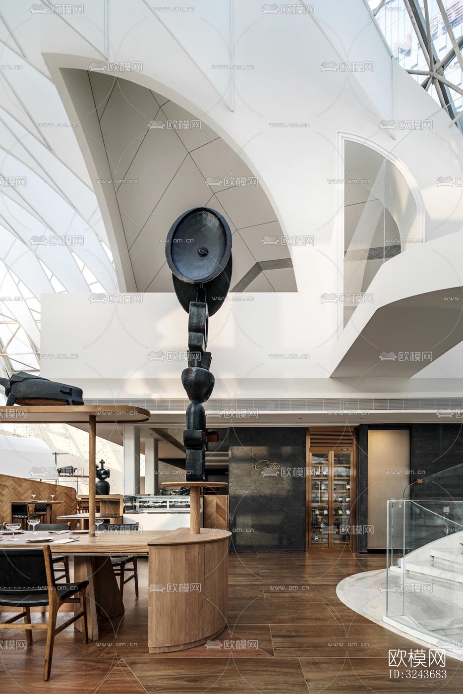 现代西餐厅效果图下载（渲染图1）