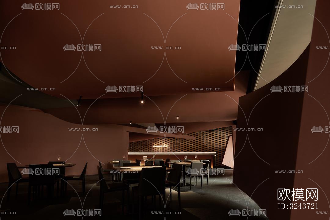 现代西餐厅效果图下载（渲染图3）