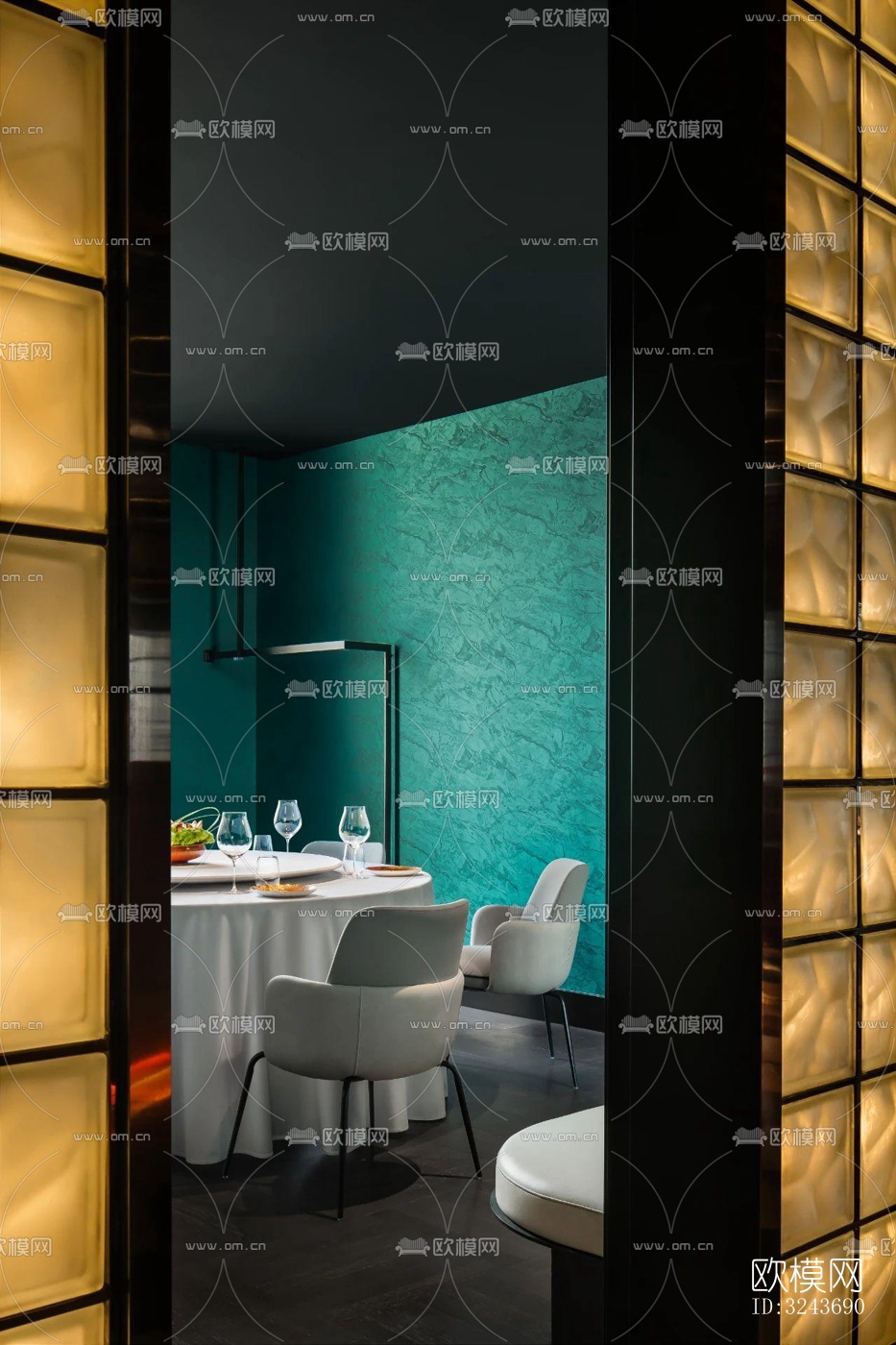 现代西餐厅效果图下载（渲染图12）
