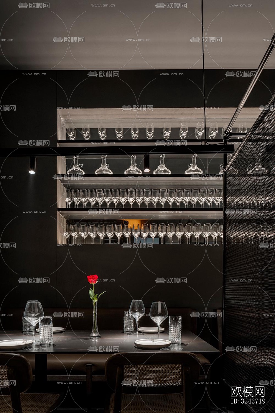 现代西餐厅效果图下载（渲染图6）