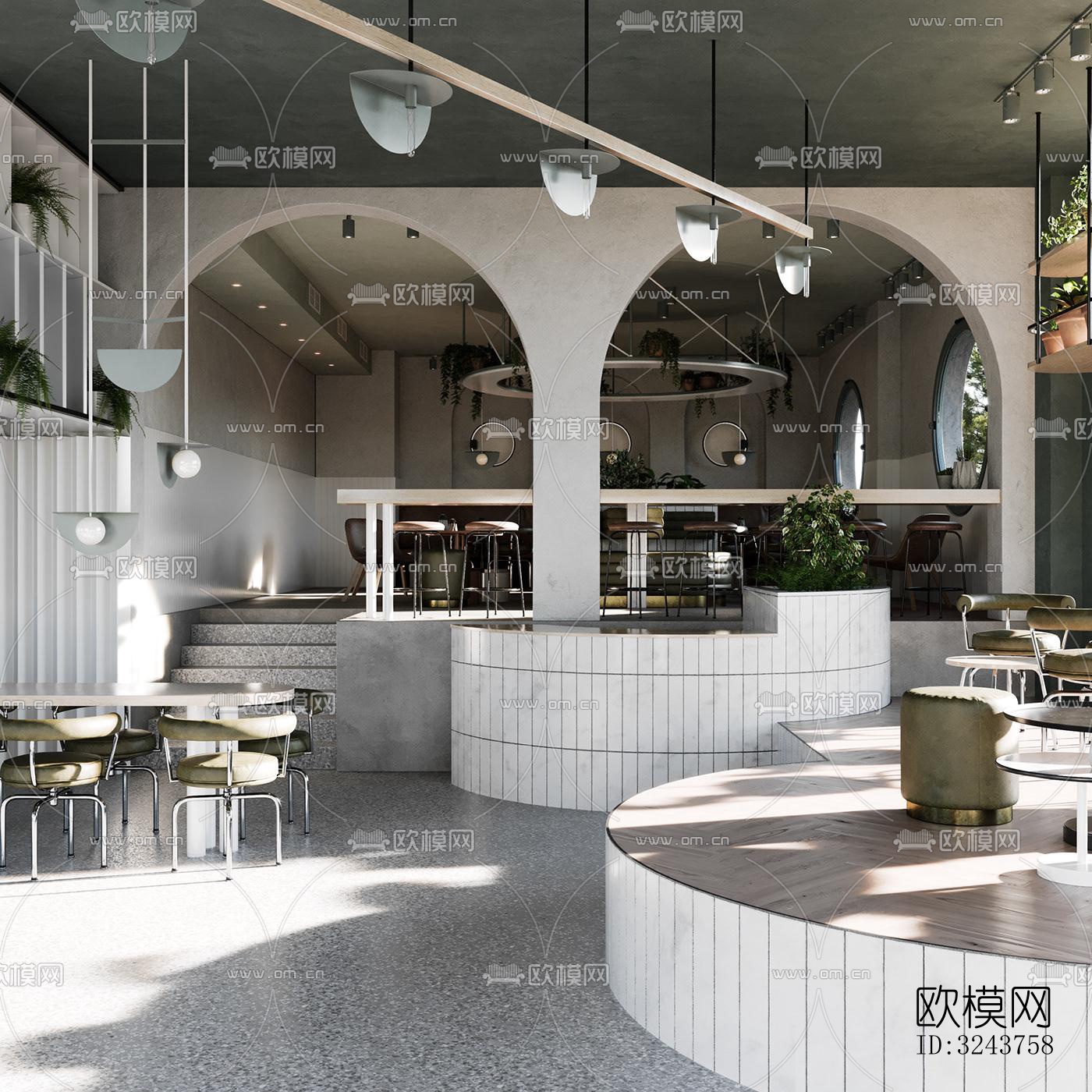 现代西餐厅效果图下载（渲染图6）