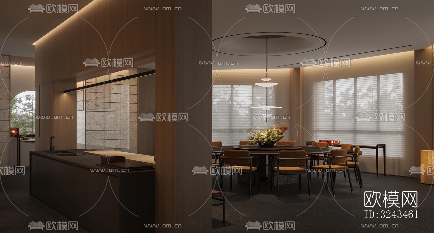 新中式茶馆效果图下载（渲染图4）