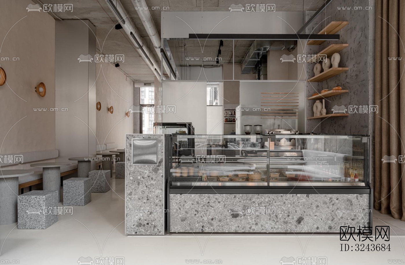 现代西餐厅效果图下载（渲染图17）