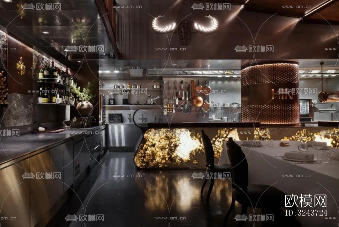 现代西餐厅效果图下载（渲染图20）