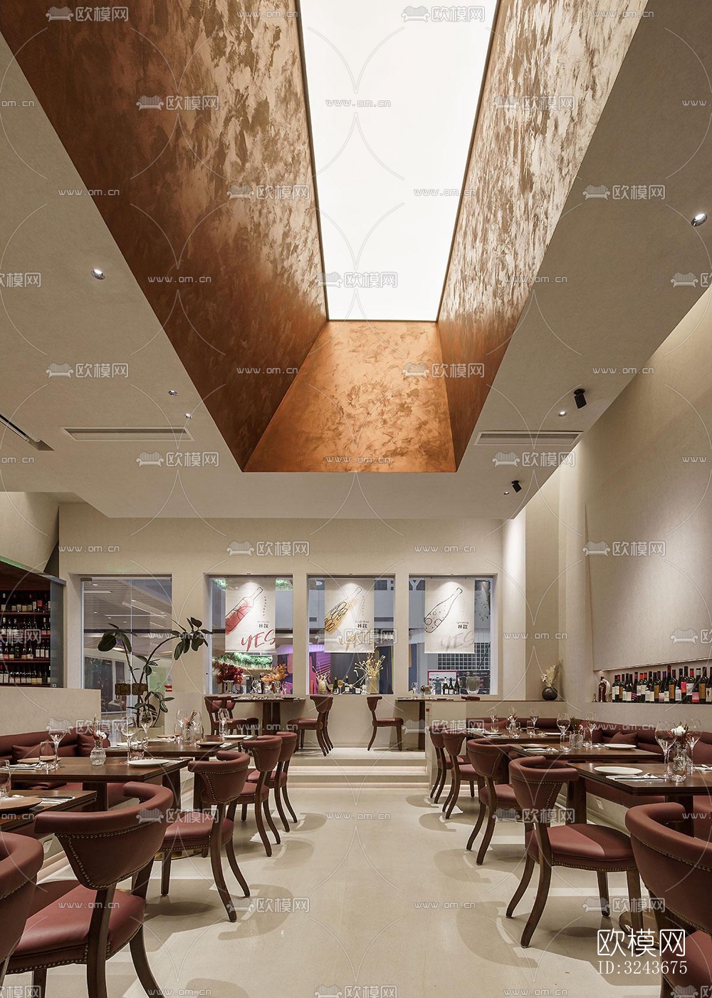 现代西餐厅效果图下载（渲染图5）