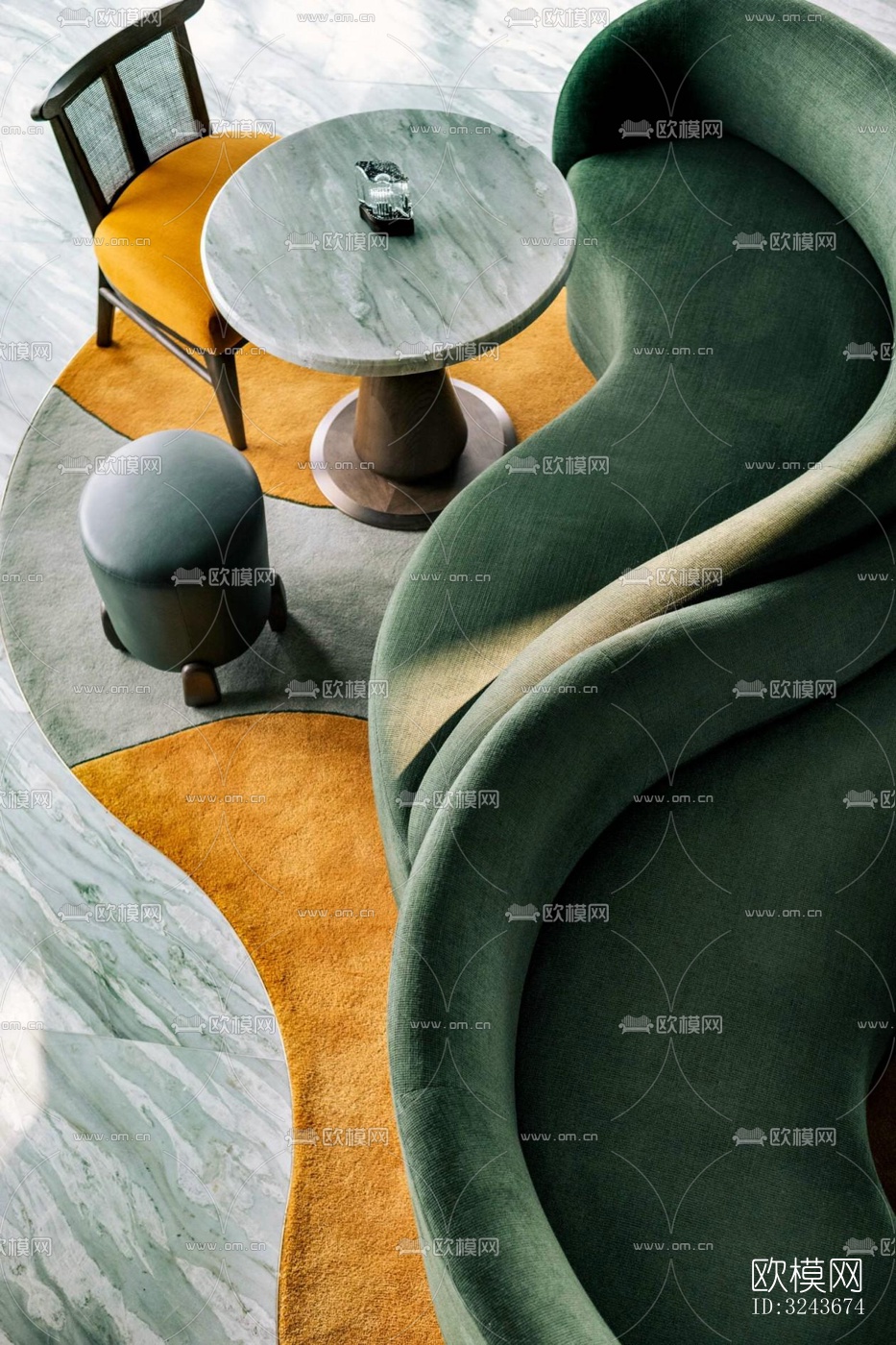 现代西餐厅效果图下载（渲染图5）