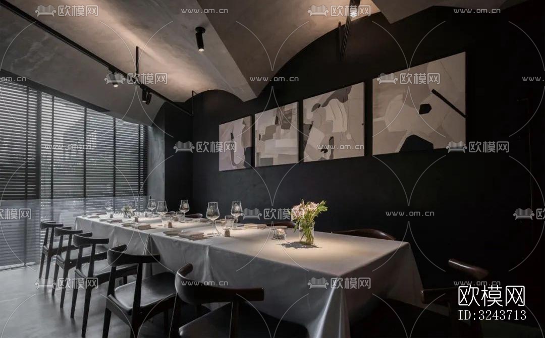 现代西餐厅效果图下载（渲染图14）