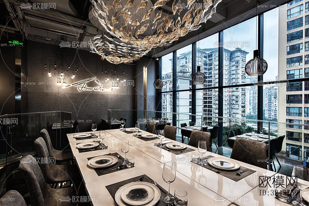 现代西餐厅效果图下载（渲染图8）