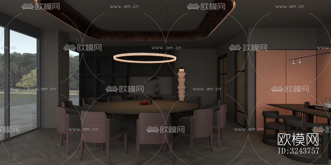 现代西餐厅效果图下载（渲染图12）