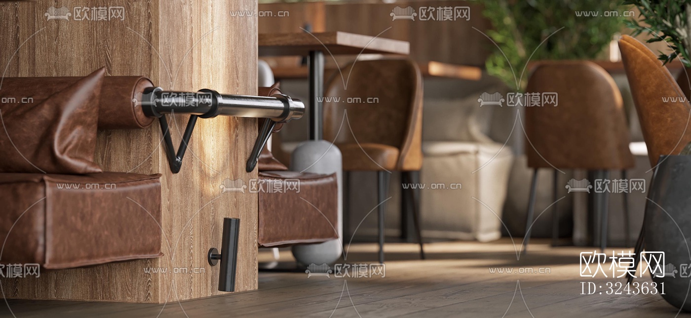 工业风西餐厅效果图下载（渲染图2）