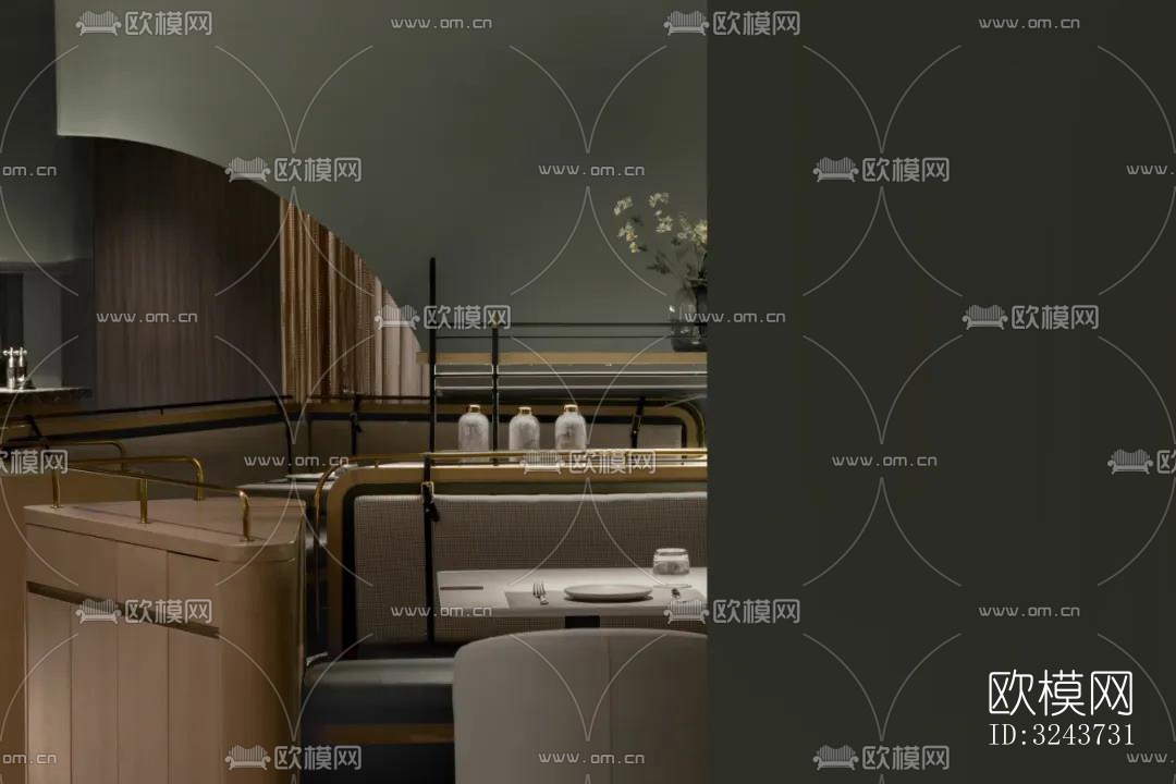 现代西餐厅效果图下载（渲染图5）