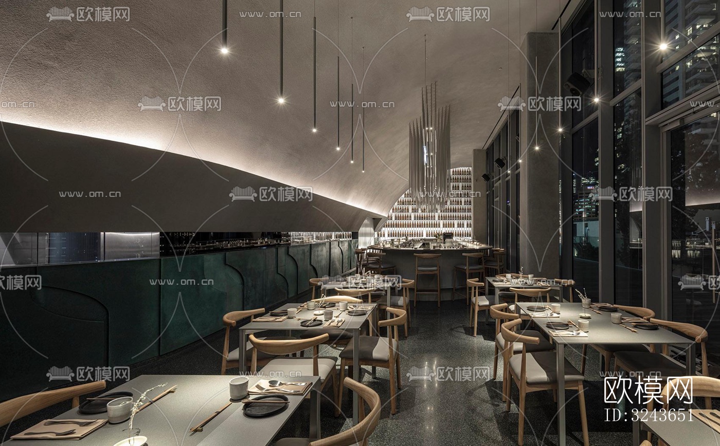 现代西餐厅效果图下载（渲染图4）