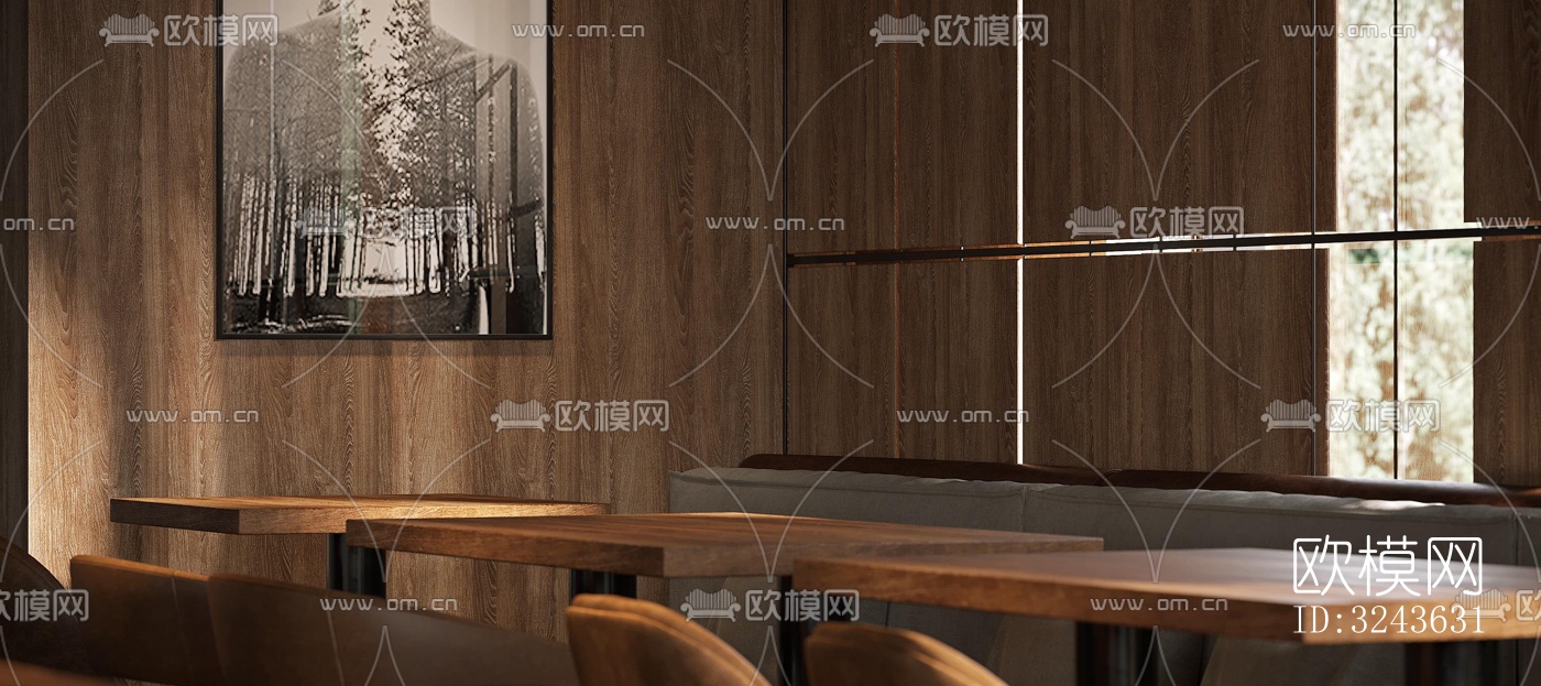 工业风西餐厅效果图下载（渲染图5）