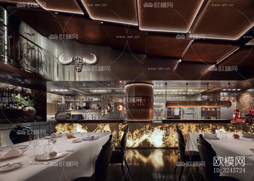 现代西餐厅效果图下载（渲染图7）