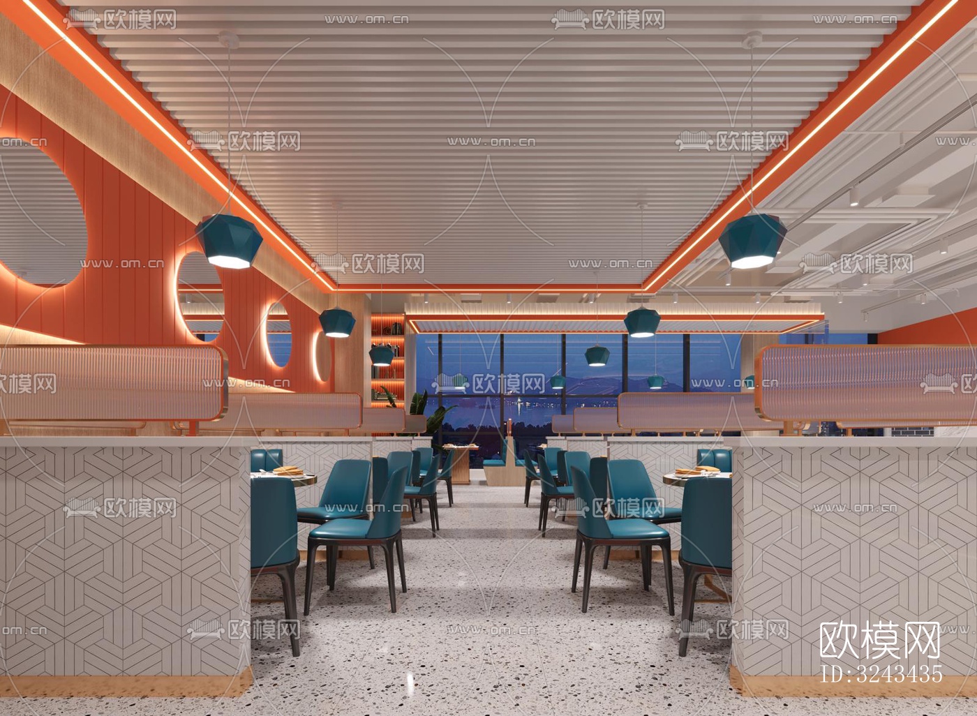 现代火锅烤肉效果图下载（渲染图4）