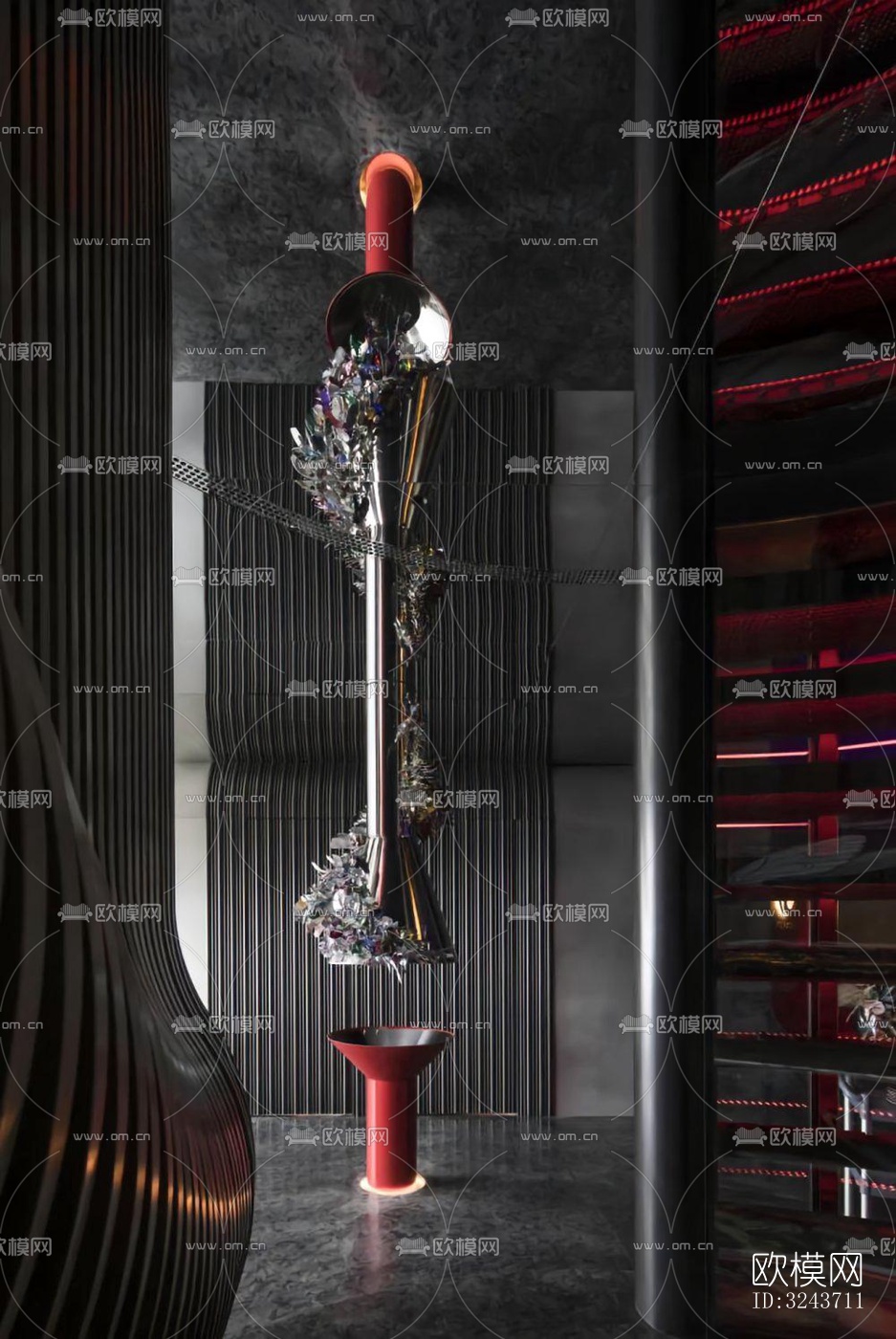 现代西餐厅效果图下载（渲染图6）