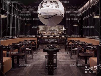 日式西餐厅效果图下载（渲染图12）