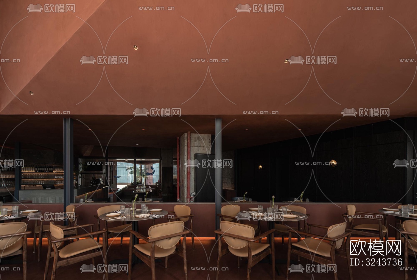 现代西餐厅效果图下载（渲染图19）