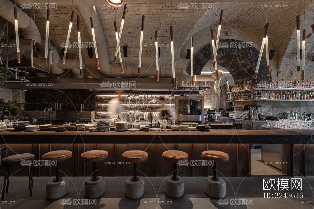 侘寂西餐厅效果图下载（渲染图6）