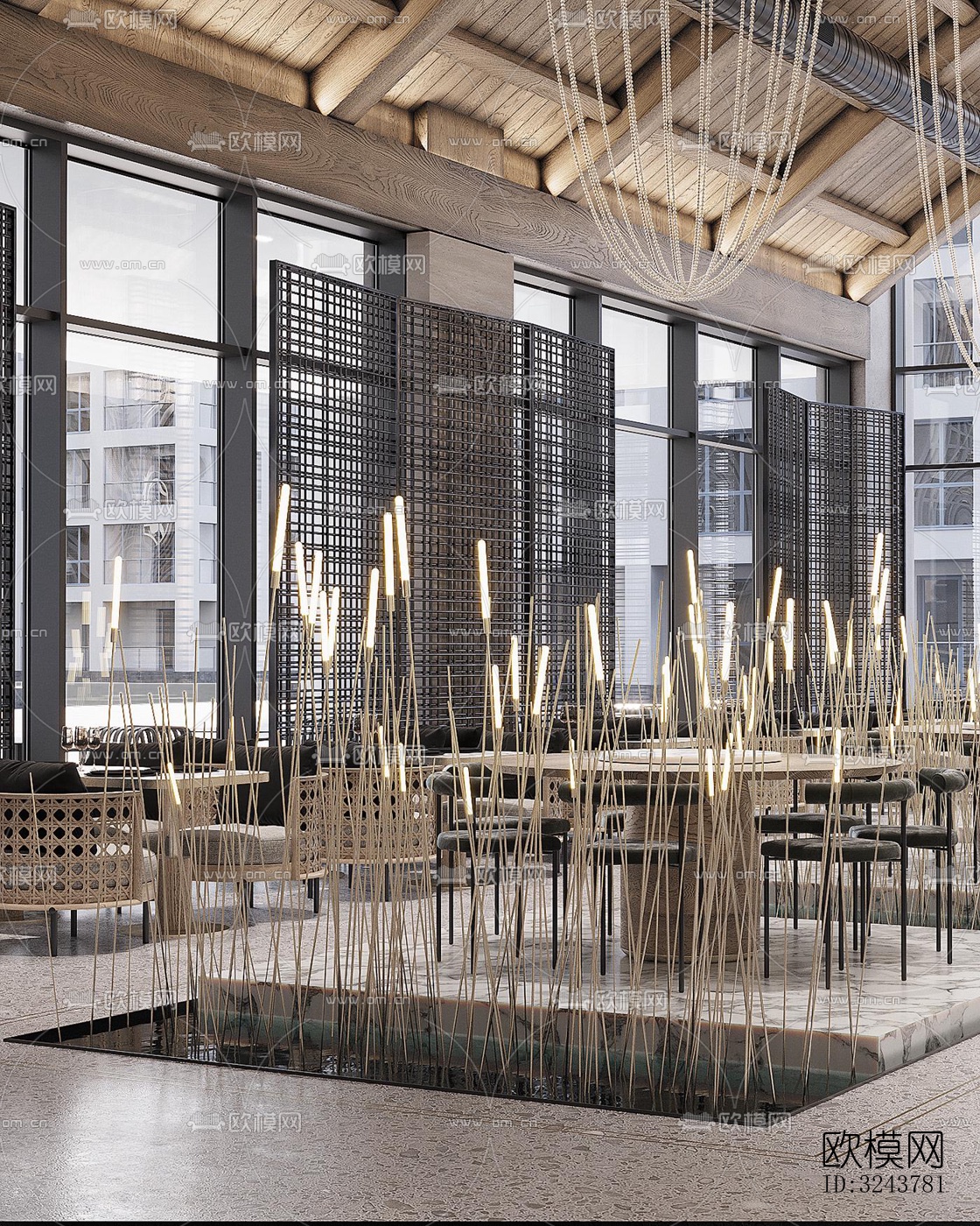 现代西餐厅效果图下载（渲染图2）