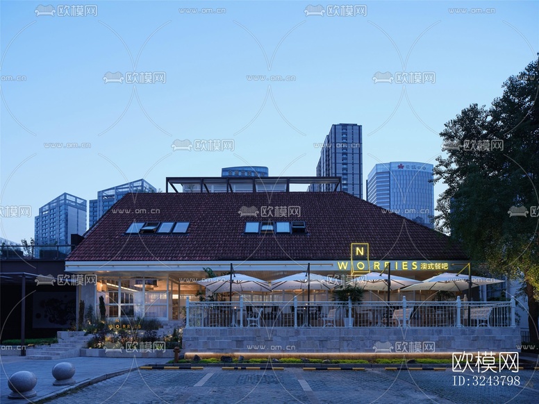 美式西餐廳效果圖下載(渲染圖11)