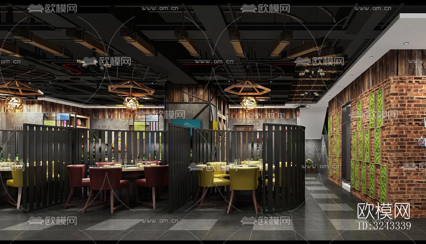 工业风火锅烤肉效果图下载（渲染图6）