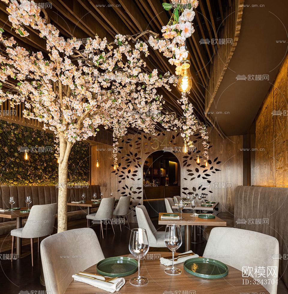 现代西餐厅效果图下载（渲染图5）