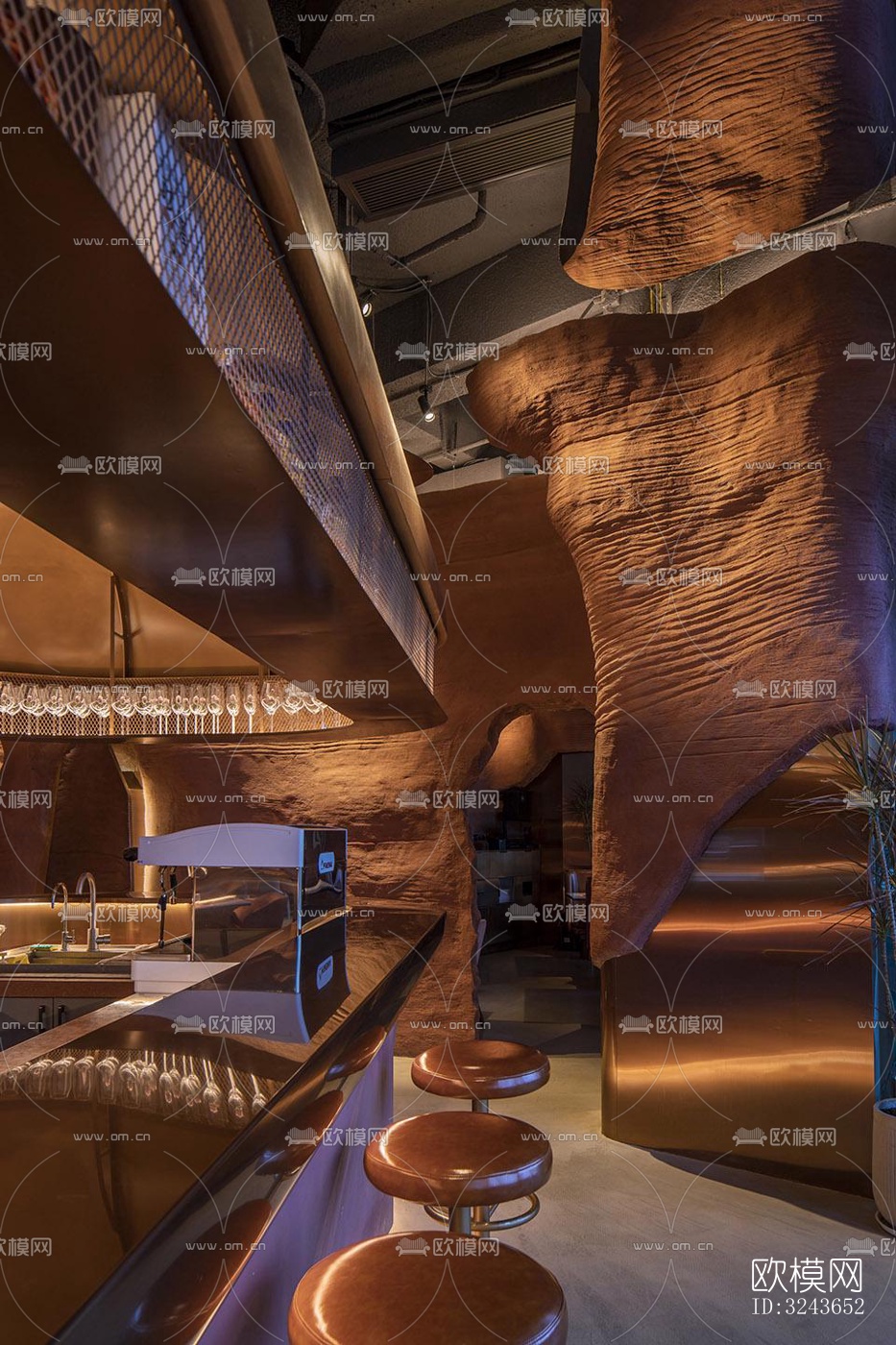 现代西餐厅效果图下载（渲染图17）