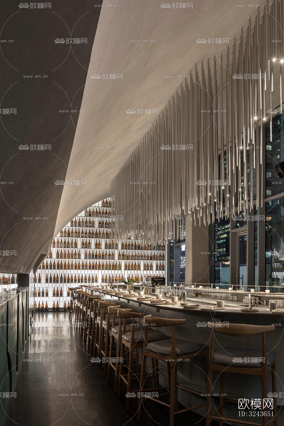 现代西餐厅效果图下载（渲染图8）