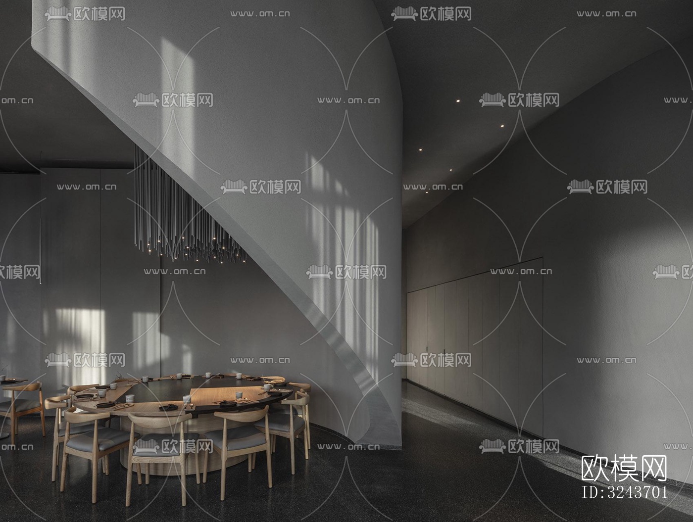 现代西餐厅效果图下载（渲染图18）