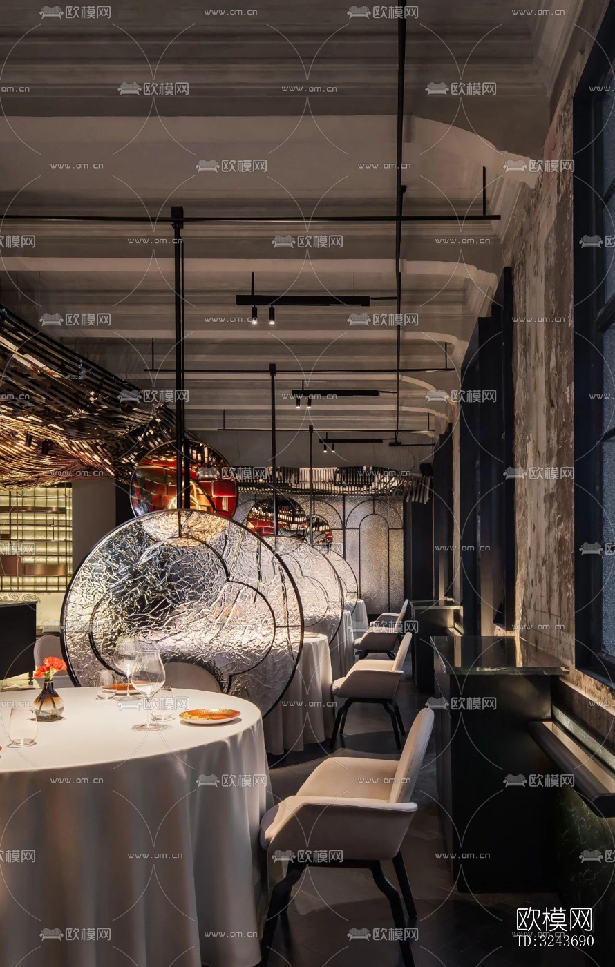 现代西餐厅效果图下载（渲染图6）