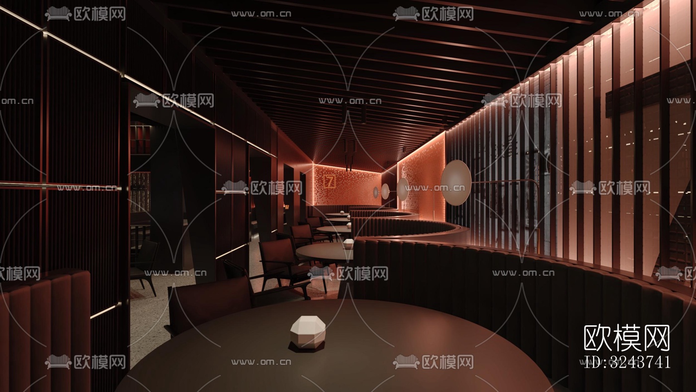 现代西餐厅效果图下载（渲染图10）