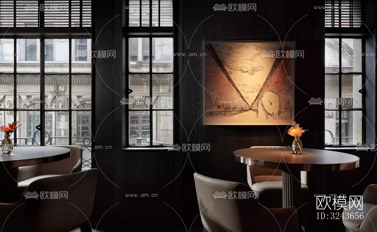 现代西餐厅效果图下载（渲染图15）