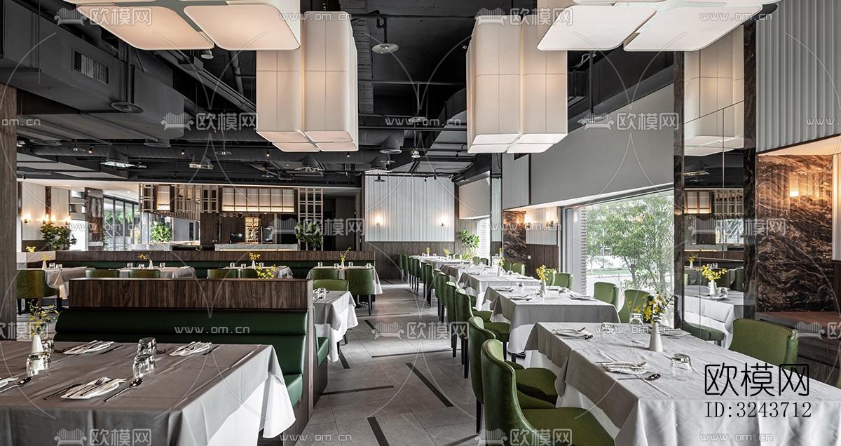 现代西餐厅效果图下载（渲染图18）