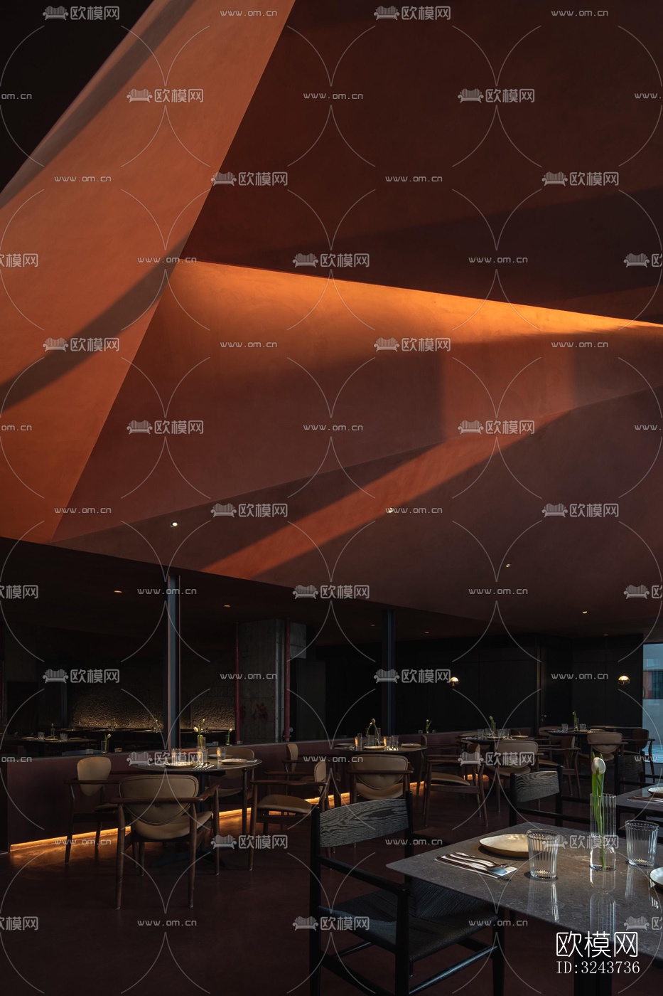 现代西餐厅效果图下载（渲染图13）