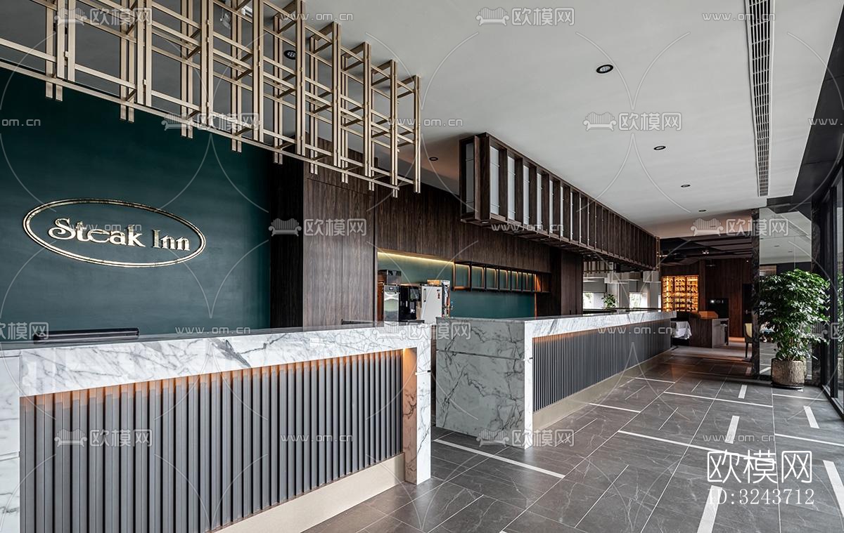 现代西餐厅效果图下载（渲染图11）