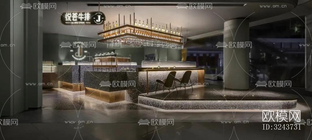 现代西餐厅效果图下载（渲染图9）